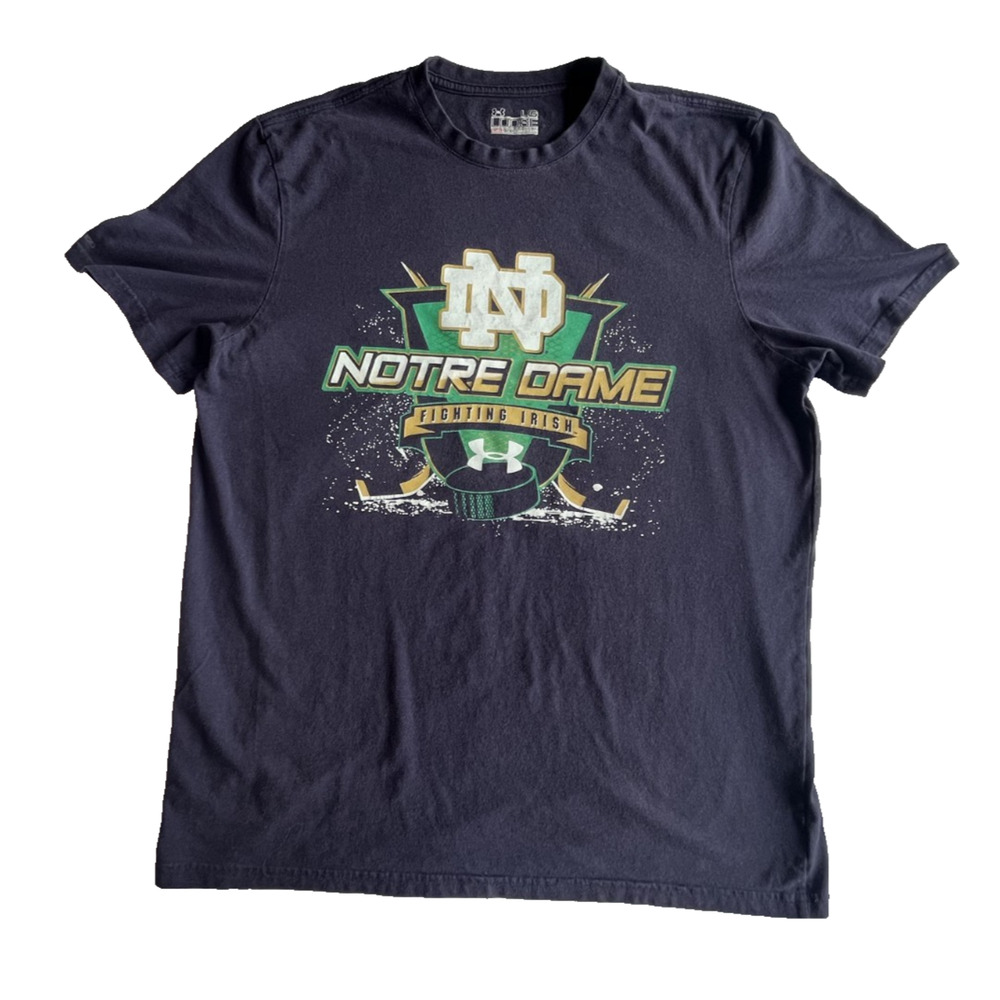 Notre Dame Under Armour hockey t shirt - mens large